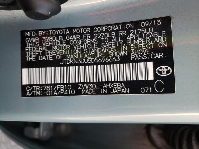 Photo 12 VIN: JTDKN3DU5D5696663 - TOYOTA PRIUS 