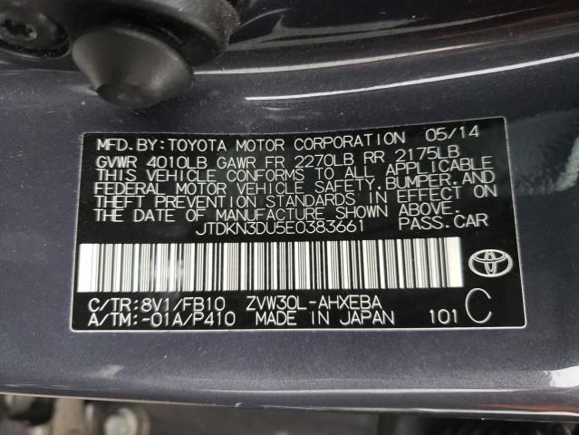 Photo 9 VIN: JTDKN3DU5E0383661 - TOYOTA PRIUS 