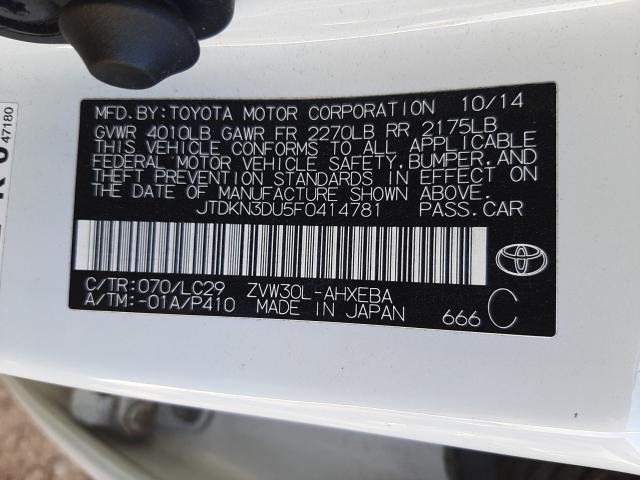 Photo 9 VIN: JTDKN3DU5F0414781 - TOYOTA PRIUS 