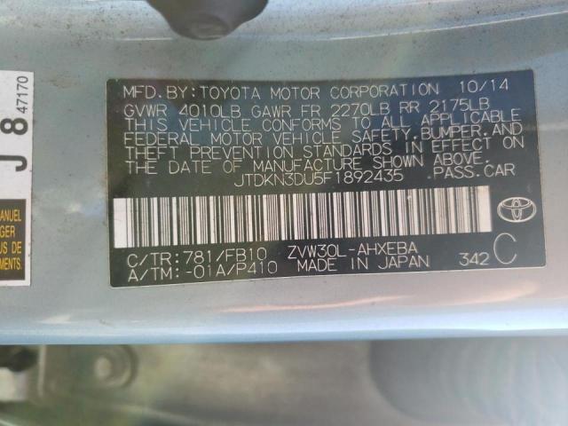 Photo 9 VIN: JTDKN3DU5F1892435 - TOYOTA PRIUS 