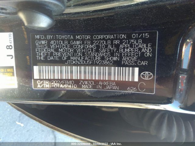 Photo 8 VIN: JTDKN3DU5F1923862 - TOYOTA PRIUS 