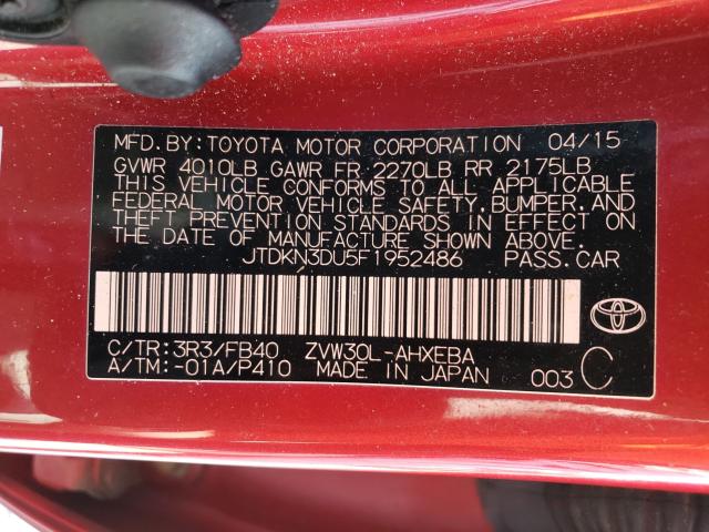 Photo 9 VIN: JTDKN3DU5F1952486 - TOYOTA PRIUS 