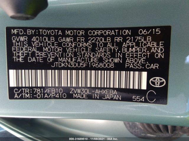 Photo 8 VIN: JTDKN3DU5F1968008 - TOYOTA PRIUS 