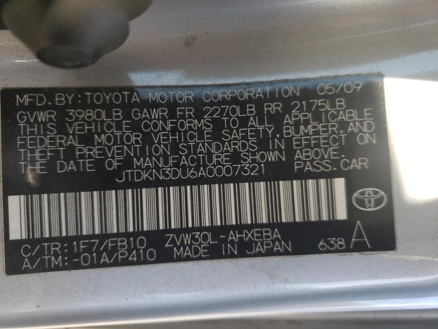 Photo 9 VIN: JTDKN3DU6A0007321 - TOYOTA PRIUS 