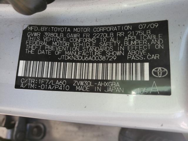 Photo 9 VIN: JTDKN3DU6A0038729 - TOYOTA PRIUS 