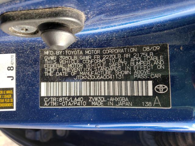 Photo 9 VIN: JTDKN3DU6A0041131 - TOYOTA PRIUS 