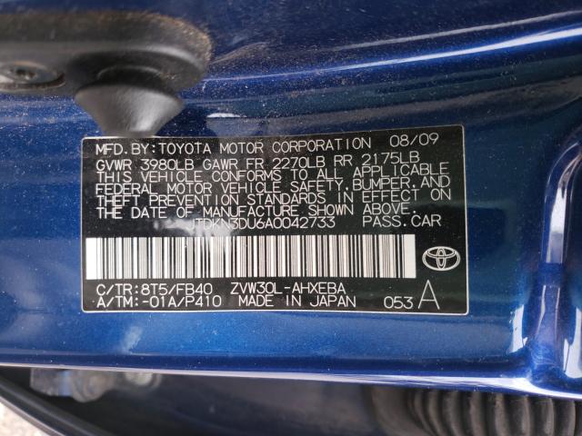 Photo 9 VIN: JTDKN3DU6A0042733 - TOYOTA PRIUS 