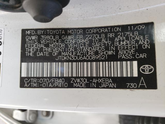 Photo 9 VIN: JTDKN3DU6A0089521 - TOYOTA PRIUS 