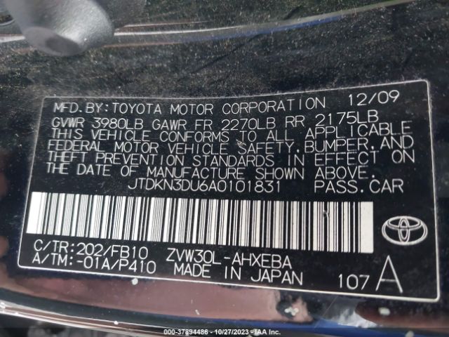 Photo 8 VIN: JTDKN3DU6A0101831 - TOYOTA PRIUS 