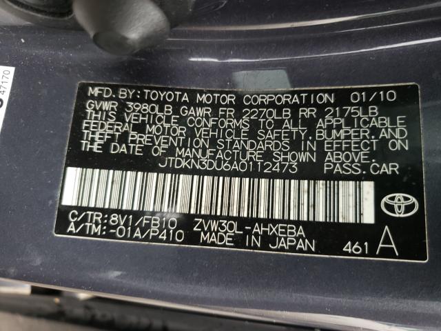 Photo 9 VIN: JTDKN3DU6A0112473 - TOYOTA PRIUS 