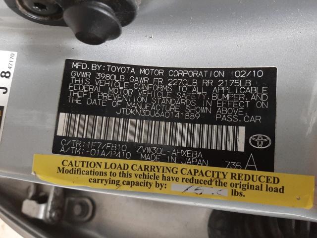 Photo 9 VIN: JTDKN3DU6A0141889 - TOYOTA PRIUS 