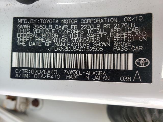 Photo 9 VIN: JTDKN3DU6A0152505 - TOYOTA PRIUS 