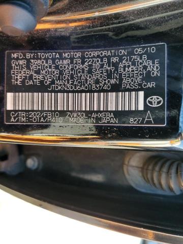 Photo 12 VIN: JTDKN3DU6A0183740 - TOYOTA PRIUS 