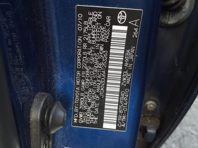 Photo 9 VIN: JTDKN3DU6A1253263 - TOYOTA PRIUS 