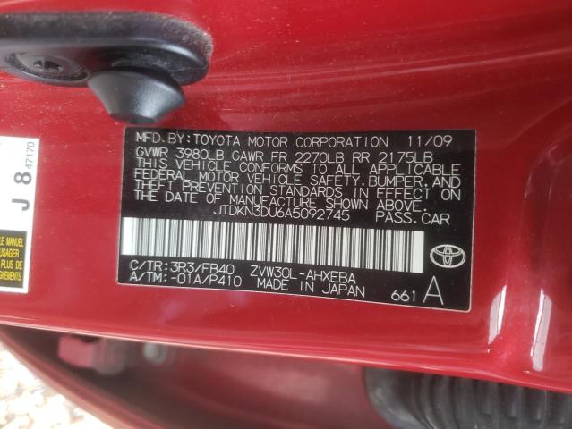 Photo 9 VIN: JTDKN3DU6A5092745 - TOYOTA PRIUS 