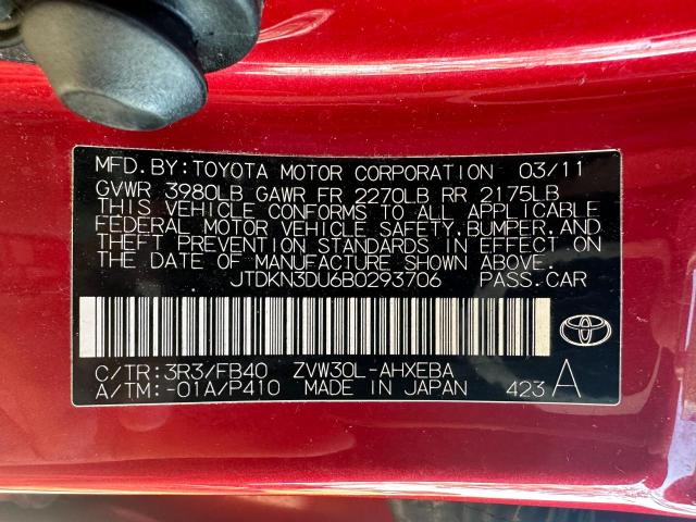 Photo 9 VIN: JTDKN3DU6B0293706 - TOYOTA PRIUS 