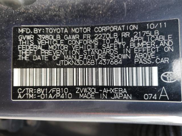 Photo 11 VIN: JTDKN3DU6B1437684 - TOYOTA PRIUS 