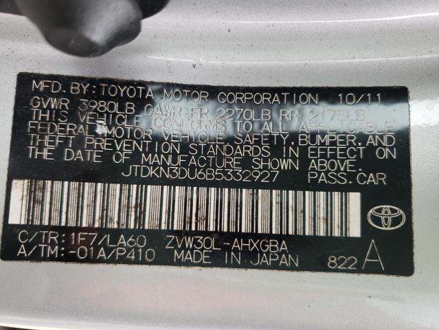 Photo 9 VIN: JTDKN3DU6B5332927 - TOYOTA PRIUS 