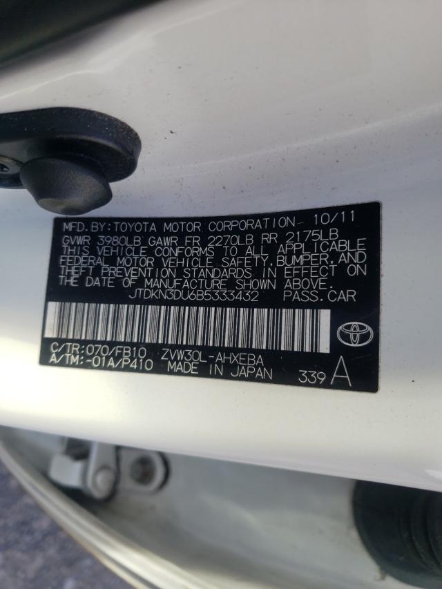 Photo 9 VIN: JTDKN3DU6B5333432 - TOYOTA PRIUS 