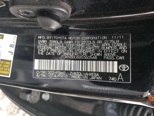 Photo 9 VIN: JTDKN3DU6B5360548 - TOYOTA PRIUS 