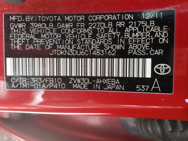 Photo 9 VIN: JTDKN3DU6C1483162 - TOYOTA PRIUS 