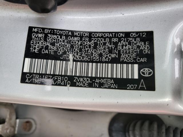 Photo 9 VIN: JTDKN3DU6C1551847 - TOYOTA PRIUS 