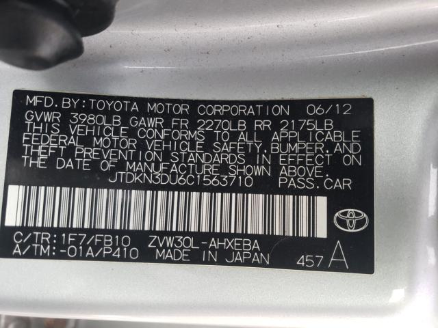 Photo 9 VIN: JTDKN3DU6C1563710 - TOYOTA PRIUS 