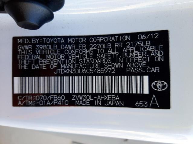 Photo 12 VIN: JTDKN3DU6C5485972 - TOYOTA PRIUS 