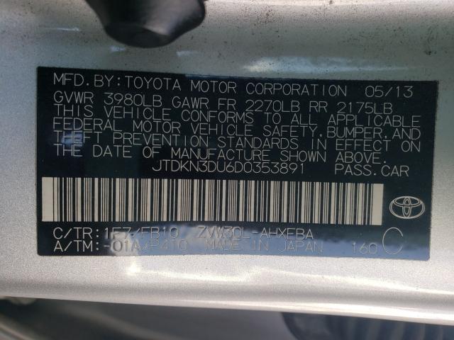 Photo 9 VIN: JTDKN3DU6D0353891 - TOYOTA PRIUS 