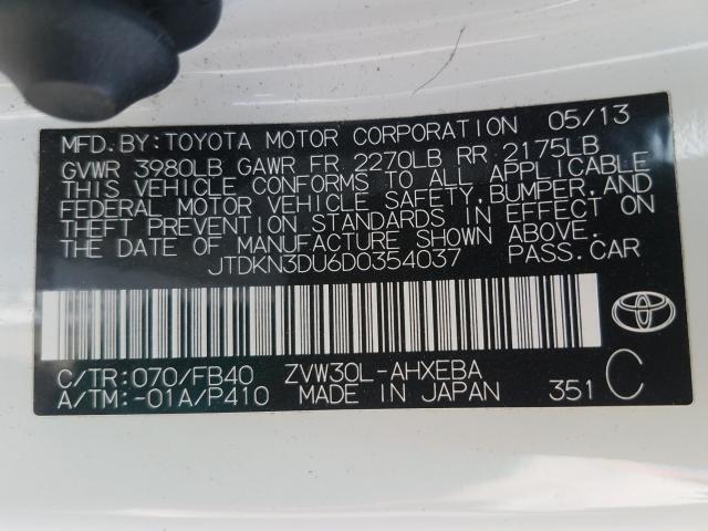 Photo 9 VIN: JTDKN3DU6D0354037 - TOYOTA PRIUS 