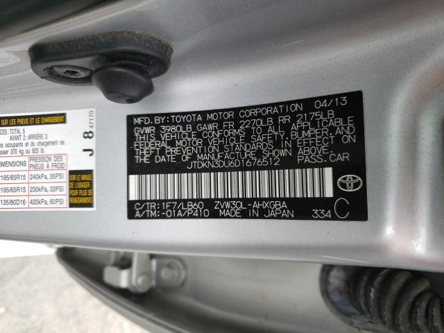 Photo 9 VIN: JTDKN3DU6D1676512 - TOYOTA PRIUS 