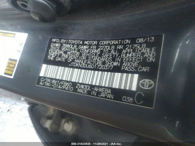 Photo 8 VIN: JTDKN3DU6D1720377 - TOYOTA PRIUS 