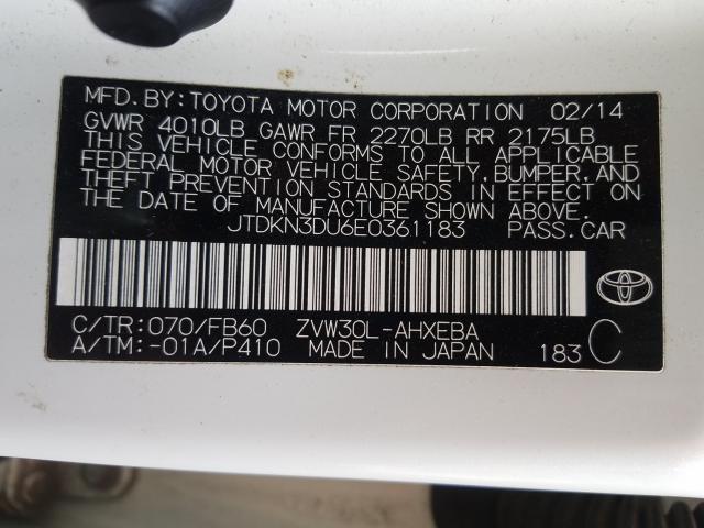 Photo 9 VIN: JTDKN3DU6E0361183 - TOYOTA PRIUS 