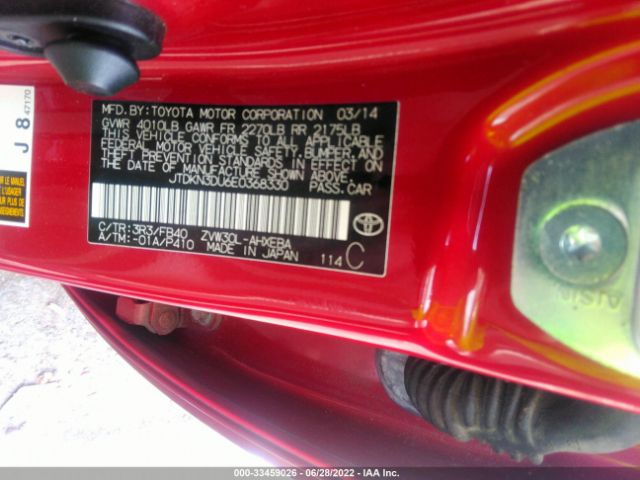 Photo 8 VIN: JTDKN3DU6E0368330 - TOYOTA PRIUS 