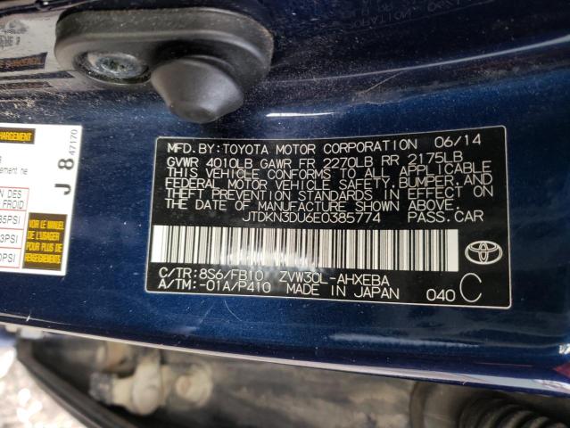 Photo 12 VIN: JTDKN3DU6E0385774 - TOYOTA PRIUS 