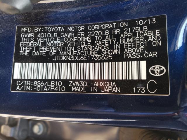 Photo 9 VIN: JTDKN3DU6E1735625 - TOYOTA PRIUS 