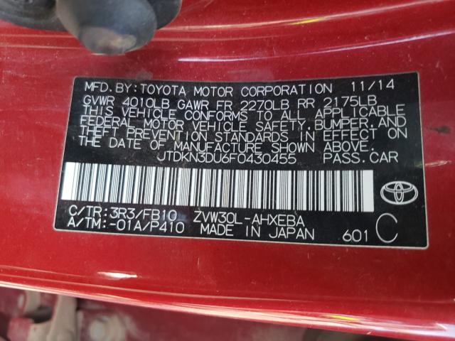 Photo 9 VIN: JTDKN3DU6F0430455 - TOYOTA PRIUS 