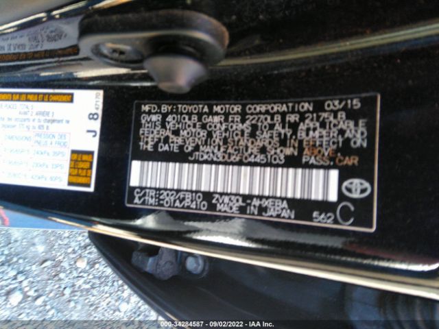 Photo 8 VIN: JTDKN3DU6F0445103 - TOYOTA PRIUS 