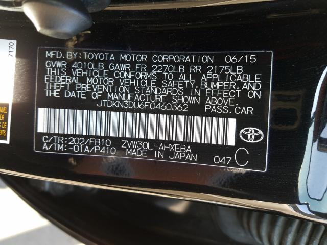 Photo 9 VIN: JTDKN3DU6F0460362 - TOYOTA PRIUS 