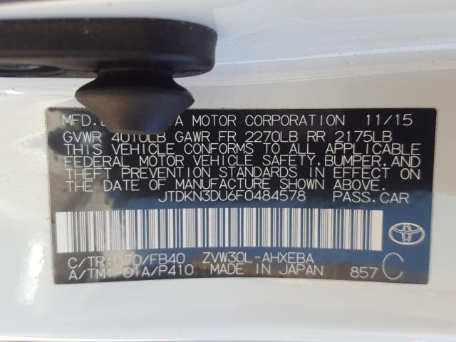 Photo 9 VIN: JTDKN3DU6F0484578 - TOYOTA PRIUS 