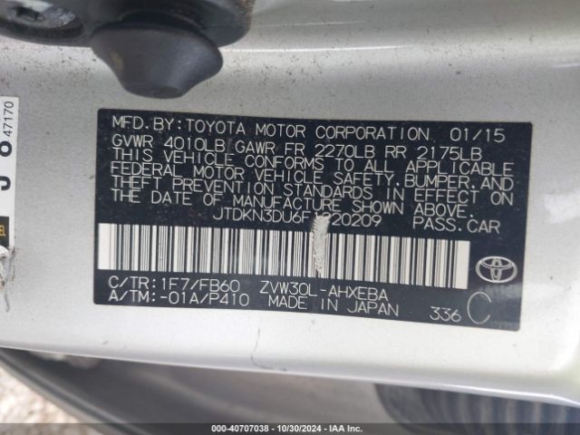 Photo 8 VIN: JTDKN3DU6F1920209 - TOYOTA PRIUS 