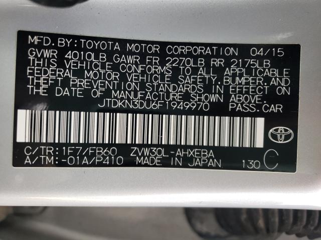 Photo 9 VIN: JTDKN3DU6F1949970 - TOYOTA PRIUS 