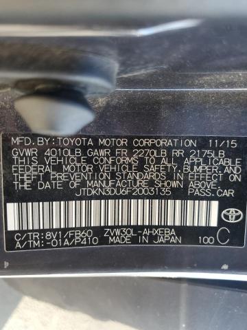 Photo 12 VIN: JTDKN3DU6F2003135 - TOYOTA PRIUS 