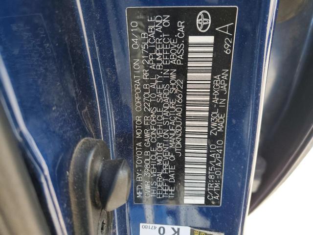 Photo 11 VIN: JTDKN3DU7A0166722 - TOYOTA PRIUS 