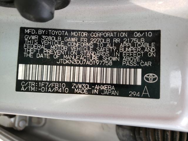 Photo 9 VIN: JTDKN3DU7A0197758 - TOYOTA PRIUS 