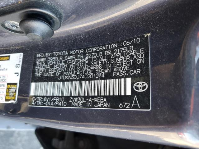 Photo 11 VIN: JTDKN3DU7A0201274 - TOYOTA PRIUS 