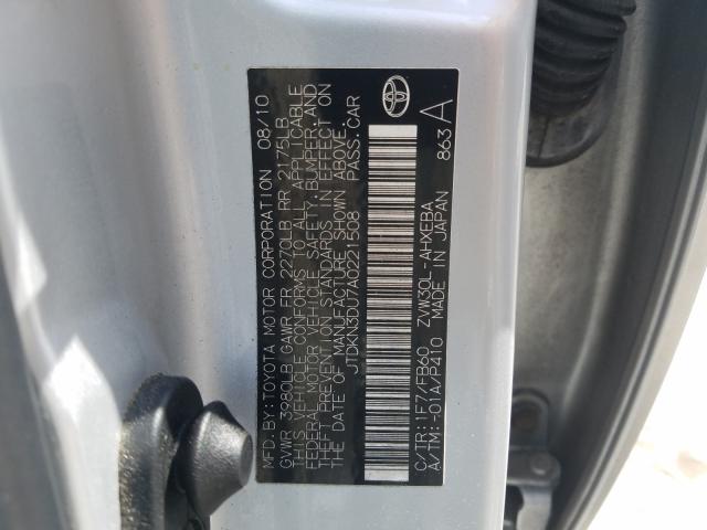 Photo 9 VIN: JTDKN3DU7A0221508 - TOYOTA PRIUS 