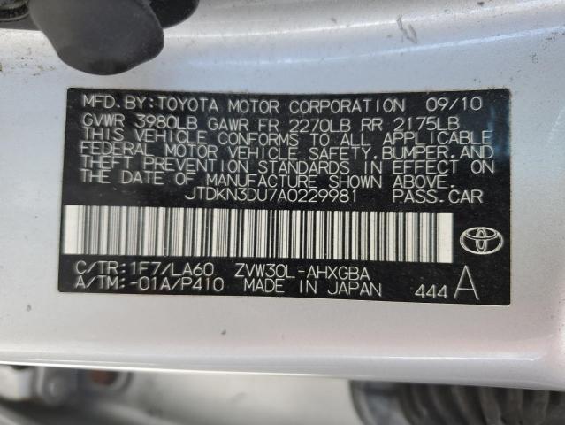 Photo 11 VIN: JTDKN3DU7A0229981 - TOYOTA PRIUS 