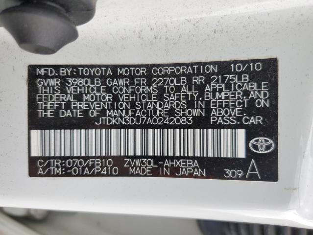 Photo 12 VIN: JTDKN3DU7A0242083 - TOYOTA PRIUS 