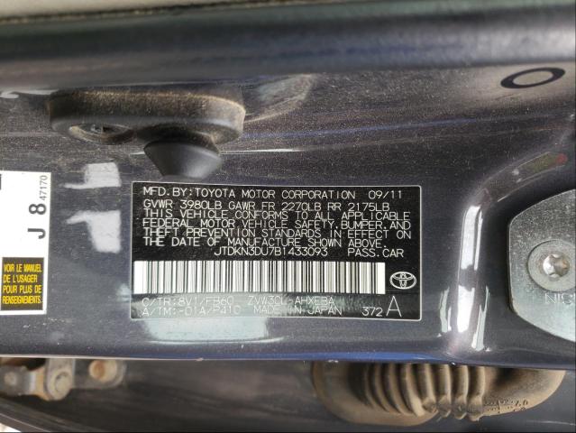 Photo 9 VIN: JTDKN3DU7B1433093 - TOYOTA PRIUS 